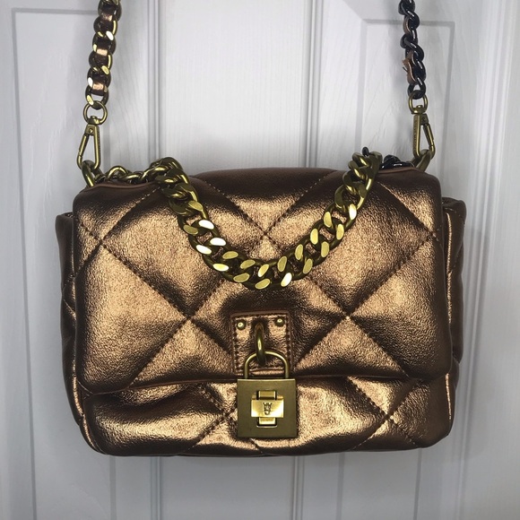 Steve Madden Terra Quilted Bronze Chain Strap Women's Bag - Picture 2 of 7